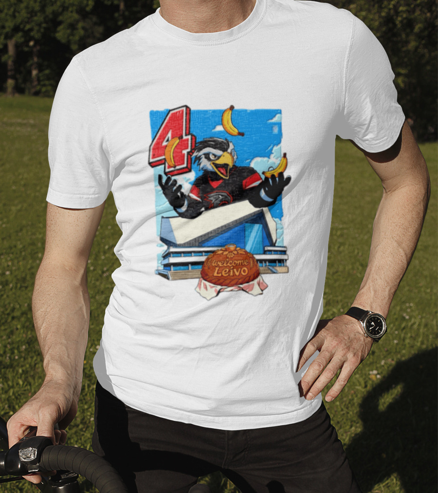 Leivo Welcome 4 Hawk In Hockey Jersey With Bananas In Front Of Arena T-Shirt