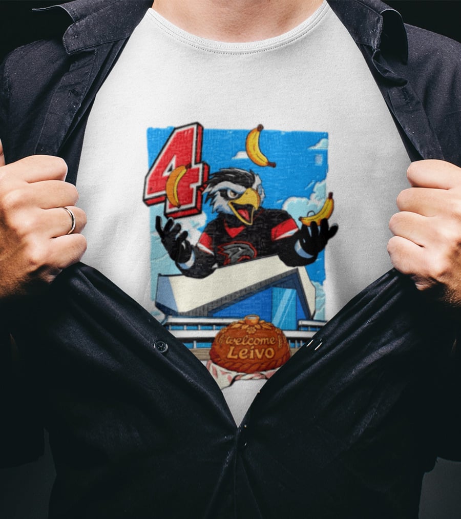 Leivo Welcome 4 Hawk In Hockey Jersey With Bananas In Front Of Arena T-Shirt