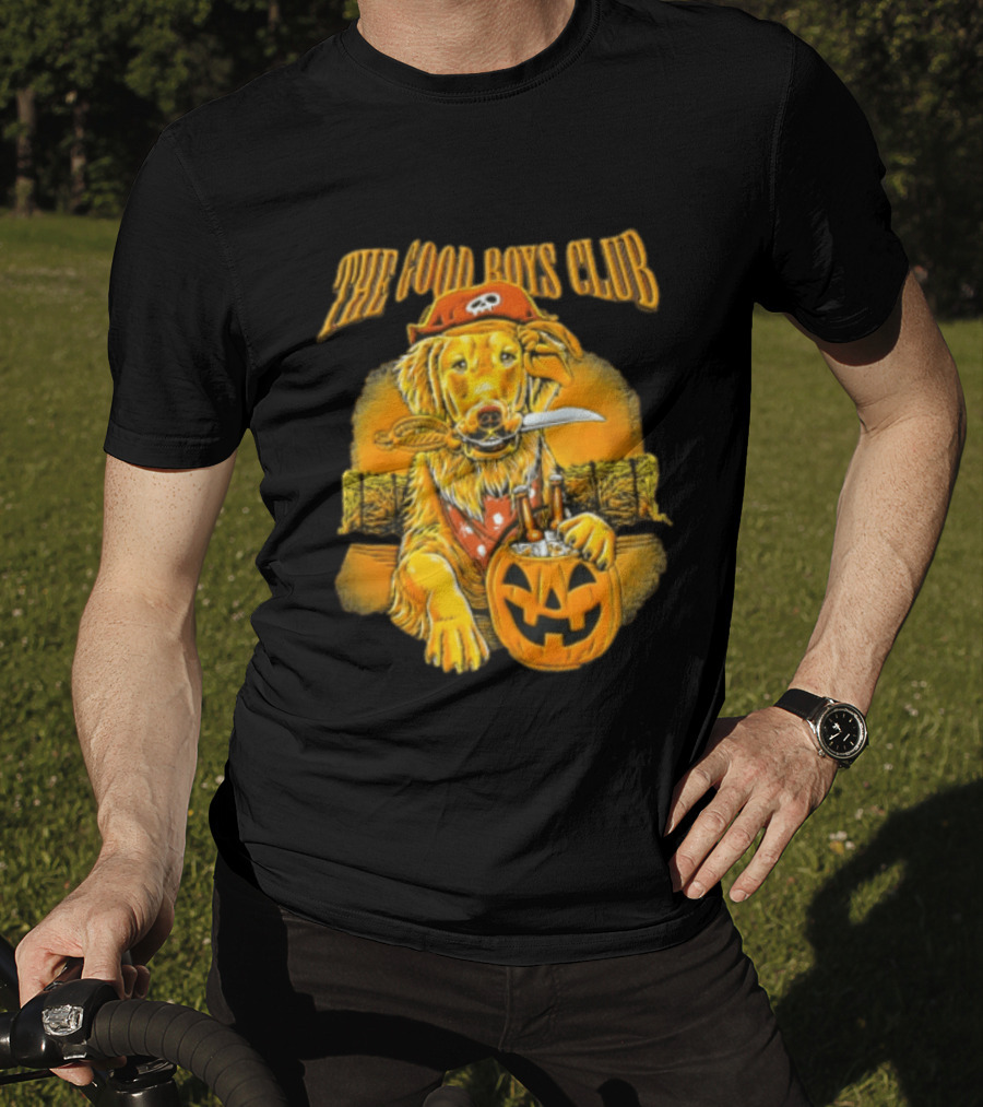 The Good Boys Club Pirate Golden Retriever Halloween Pumpkin T-Shirt