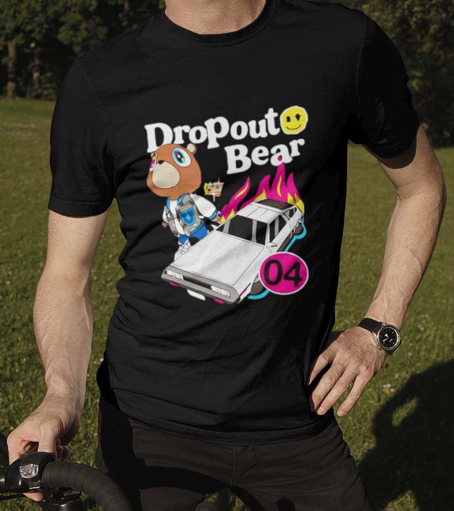 Kanye West Dropout Bear DeLorean 04 Flame Sneakers T-Shirt