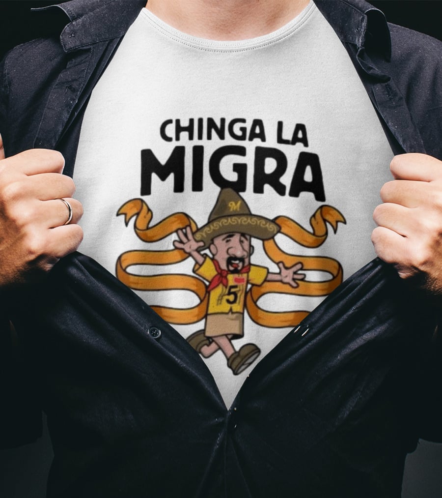 Chinga La Migra Cartoon Number 5 Sombrero T-Shirt