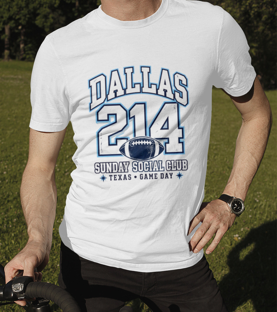 Dallas 214 Sunday Social Club Texas Game Day Football T-Shirt