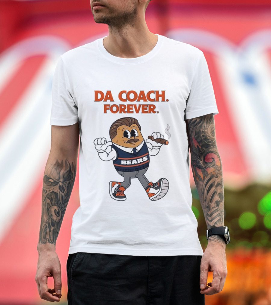 Chicago Bears Mike Ditka Da Coach Forever Iconic Cartoon Character Smoking Cigar T-Shirt
