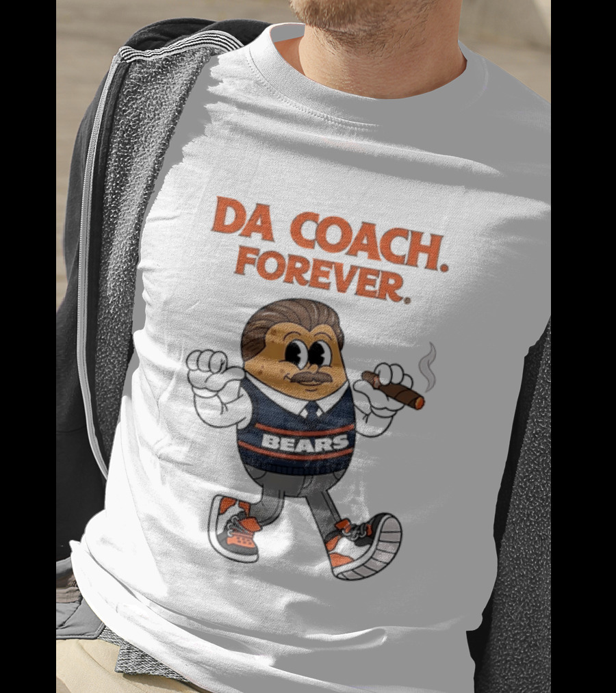 Chicago Bears Mike Ditka Da Coach Forever Iconic Cartoon Character Smoking Cigar T-Shirt
