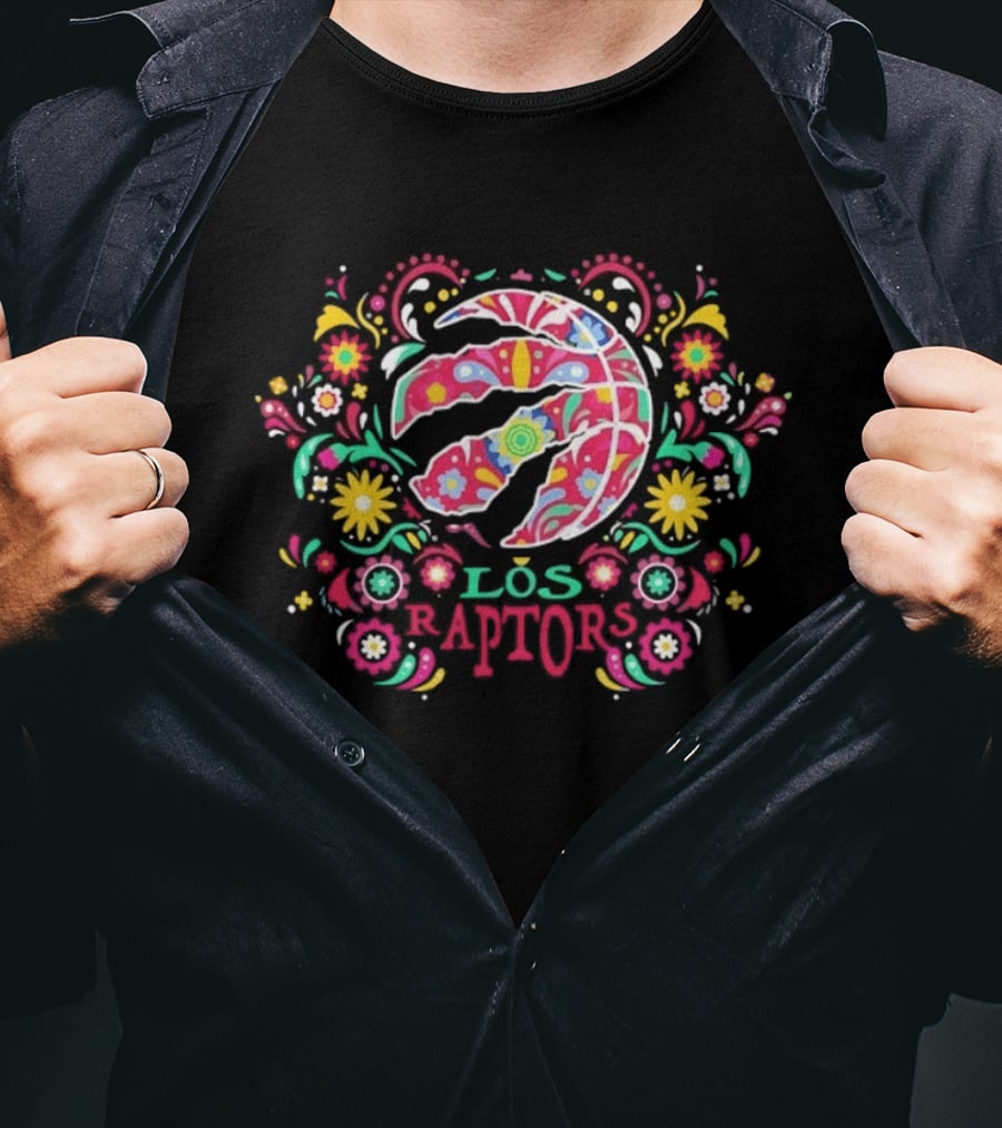 Toronto Raptors Dia De Los Muertos Floral NBA 2026 Los Raptors T-Shirt