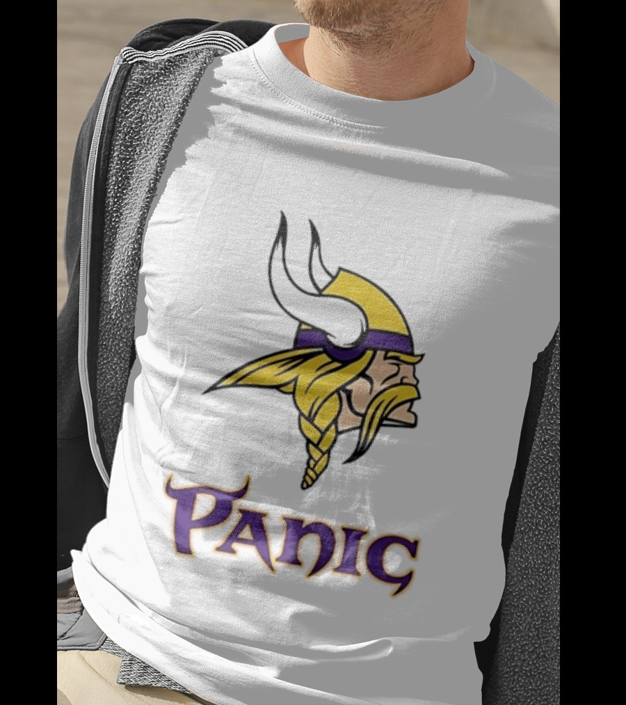Minnesota Vikings Panic Viking Helmet Design NFL Fan T-Shirt