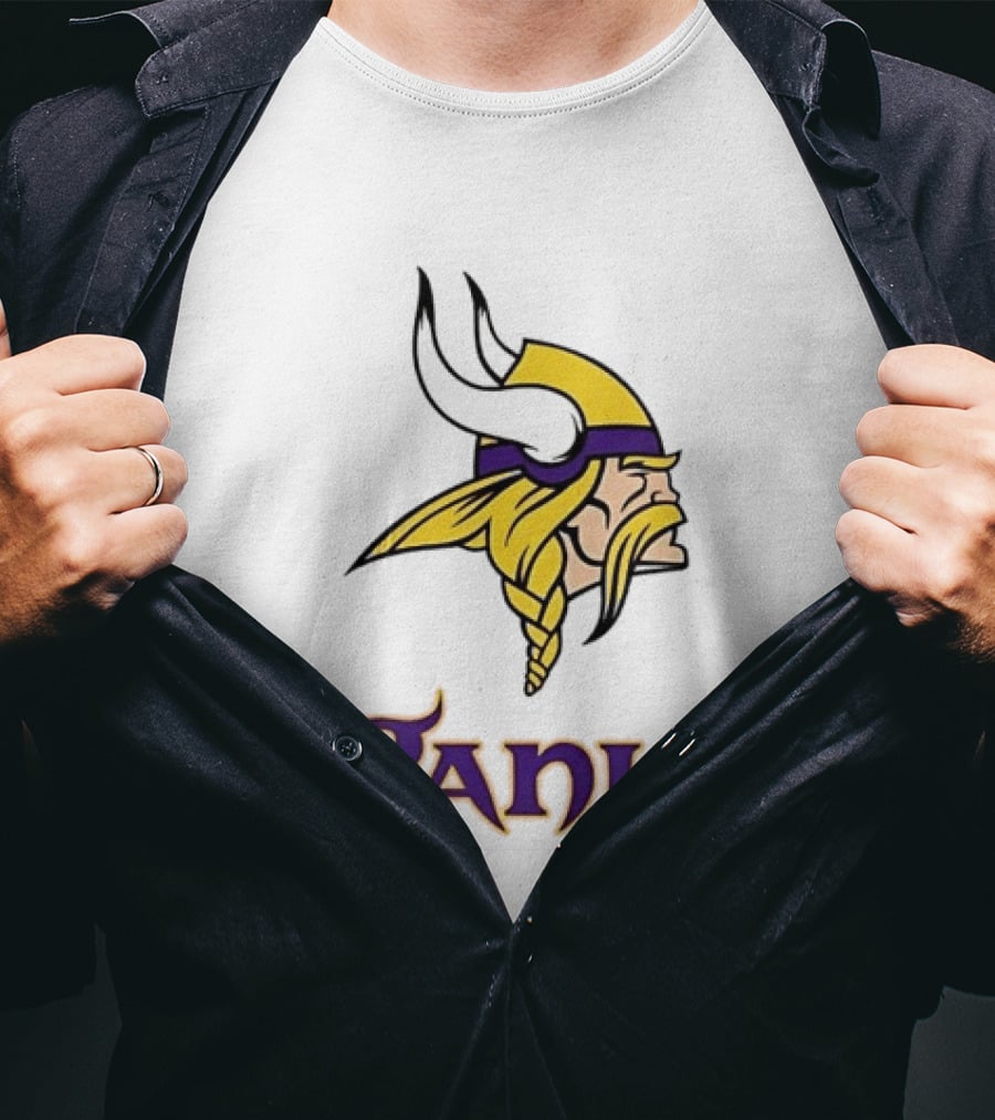Minnesota Vikings Panic Viking Helmet Design NFL Fan T-Shirt