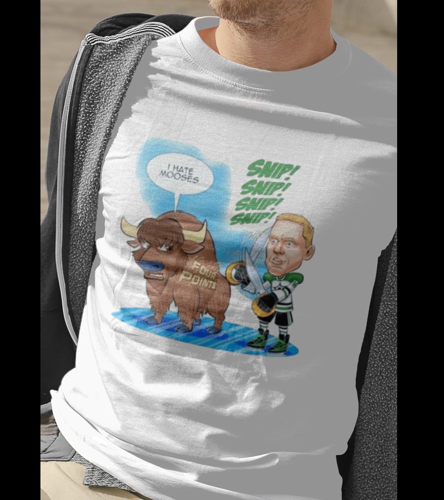 Dallas Stars No 96 I Hate Mooses Four Points Chip Chop Caricature T-Shirt