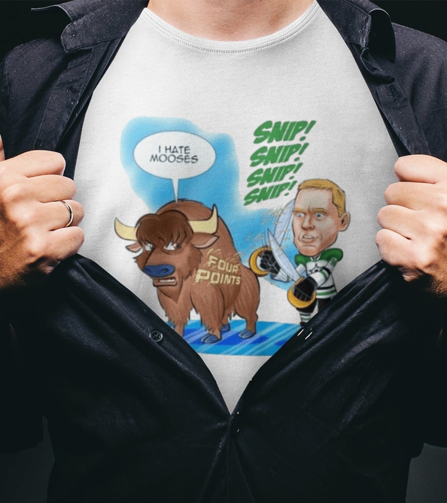 Dallas Stars No 96 I Hate Mooses Four Points Chip Chop Caricature T-Shirt