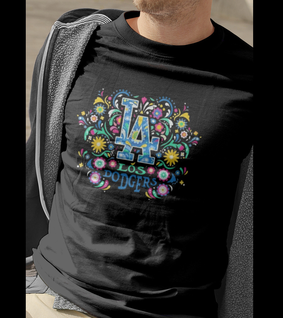 Los Angeles Dodgers LA Dia De Los Muertos Floral 2026 T-Shirt