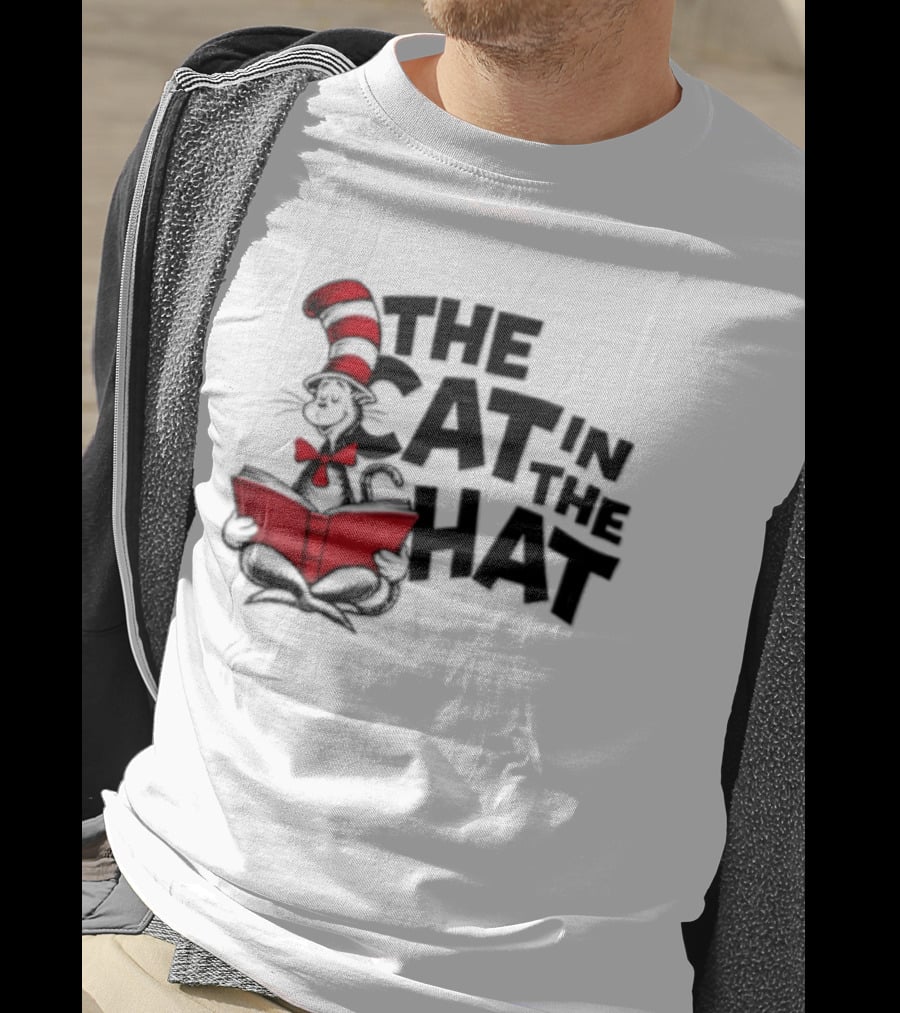 Dr Seuss The Cat In The Hat Reading Book T-Shirt
