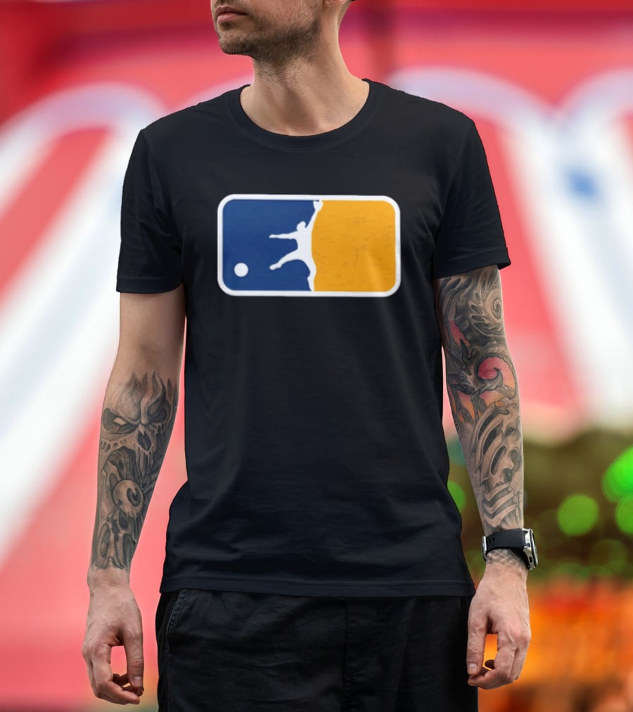 Milwaukee Brewers Baseball Leaping Catch Icon Luis Lara T-Shirt