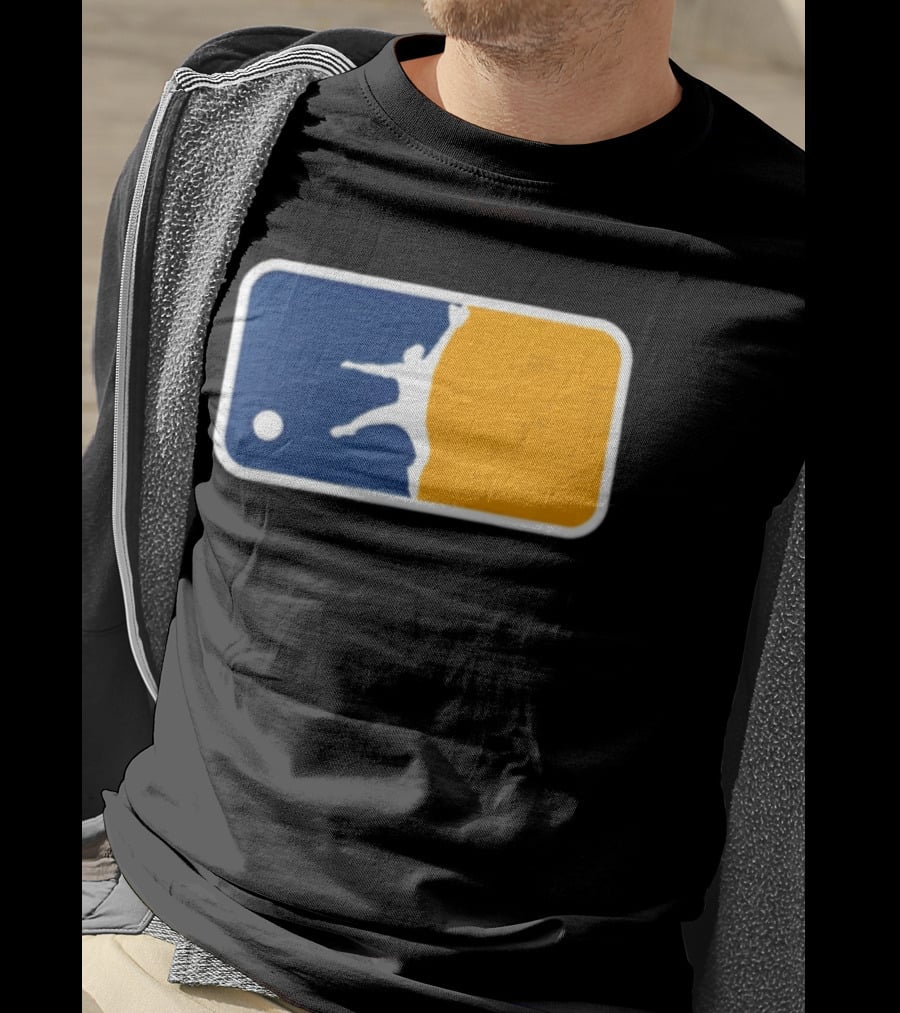 Milwaukee Brewers Baseball Leaping Catch Icon Luis Lara T-Shirt