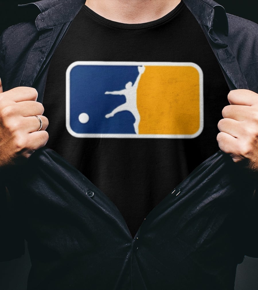 Milwaukee Brewers Baseball Leaping Catch Icon Luis Lara T-Shirt