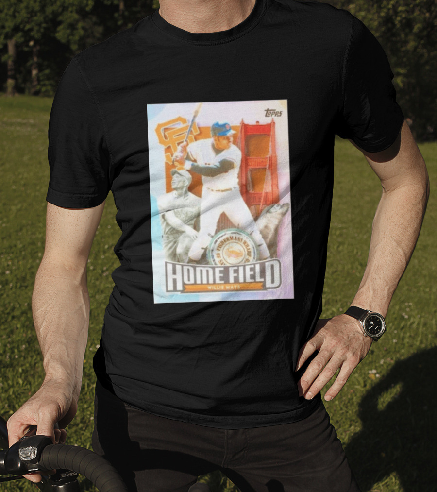 San Francisco Giants Willie Mays Topps Home Field Fisherman's Wharf Golden Gate Bridge T-Shirt