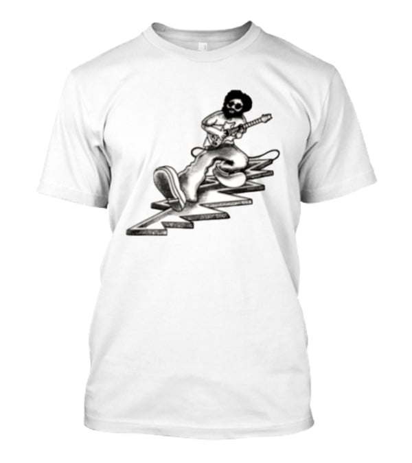 Grateful Dead Jerry Garcia Playing Electric Guitar Walking Zig Zag T-Shirt