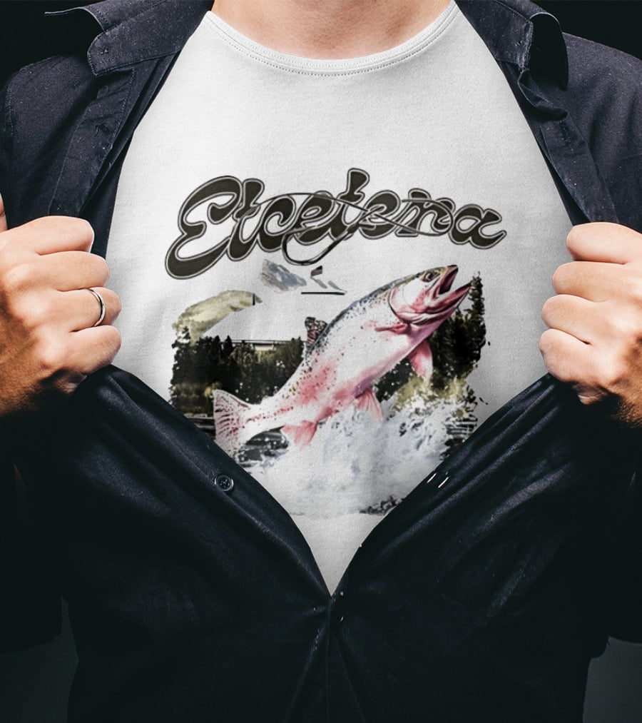 Etcetera Rainbow Trout Fishing Nature Scene T-Shirt