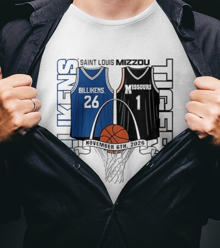 Saint Louis Billikens Vs Missouri Tigers Basketball November 6th 2026 T-Shirt
