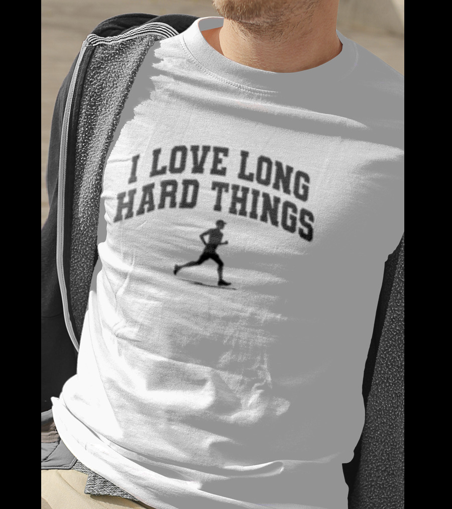 I Love Long Hard Things Running Man Wearing Cap T-Shirt