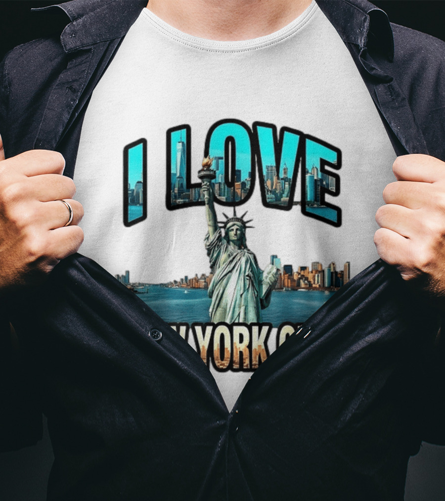 I Love New York City Statue Of Liberty Skyline T-Shirt