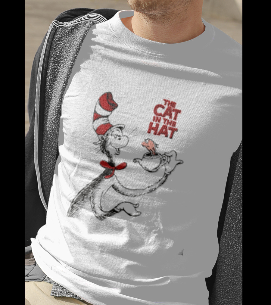 The Cat In The Hat Holding Teapot Iconic Character Image T-Shirt