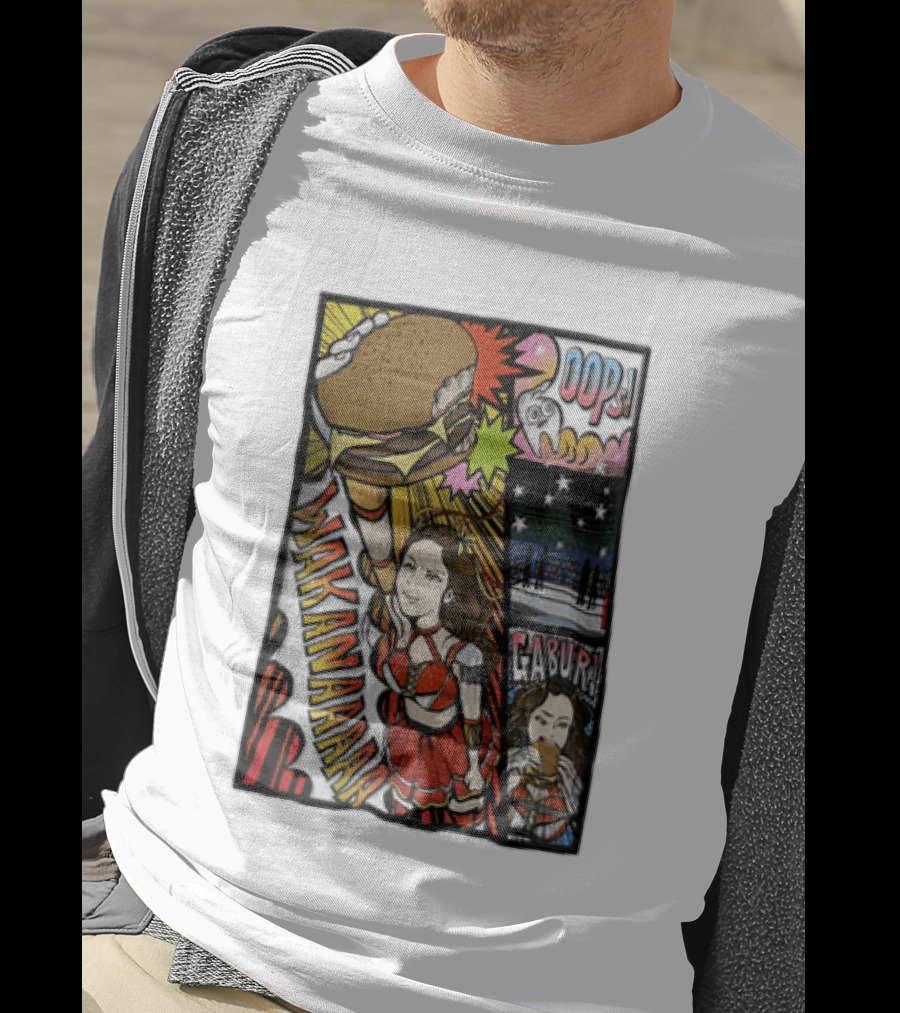 Wakana Tsukiyama Stardom Wakanaaaaa Oops Gaburi Comic Style Wrestling T-Shirt