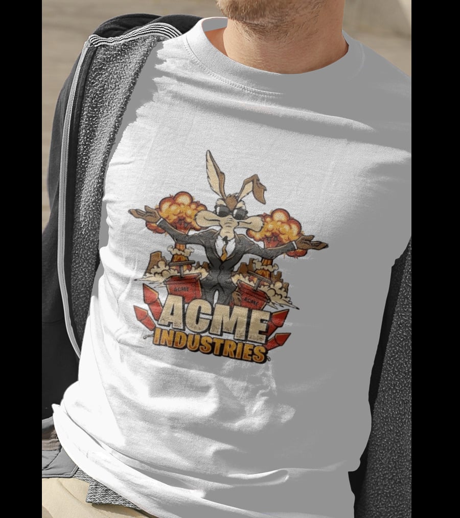 Wile E Coyote Acme Industries Suit Explosions T-Shirt