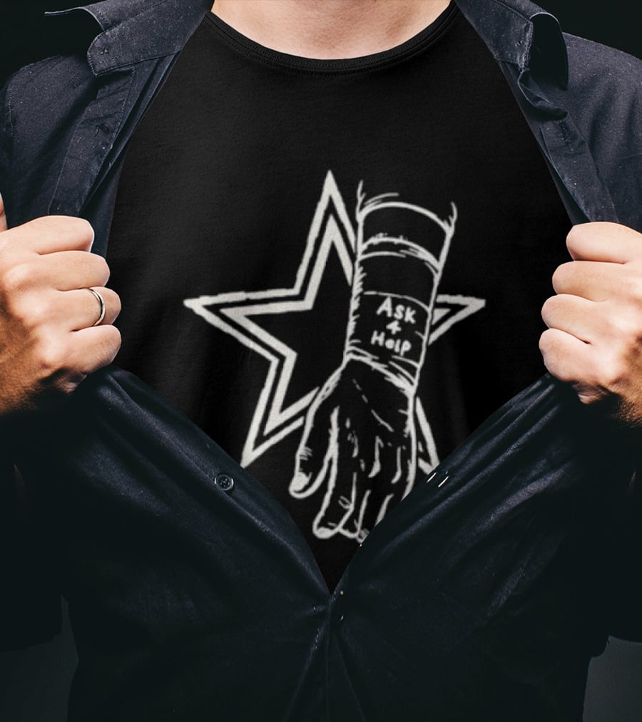 Ask 4 Help Star Hand Mental Health Awareness T-Shirt