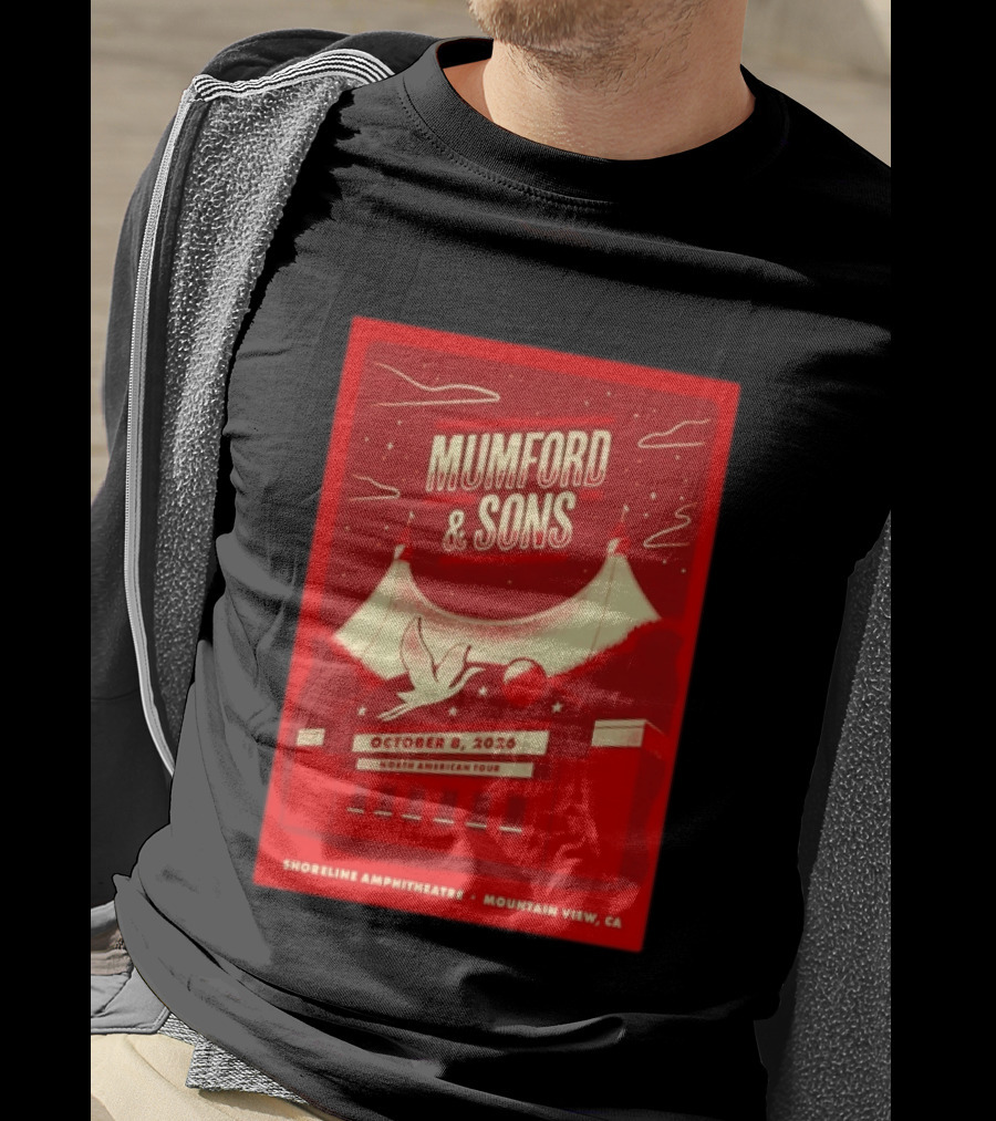 Mumford & Sons North American Tour October 8 2026 Shoreline Amphitheatre Mountain View CA T-Shirt