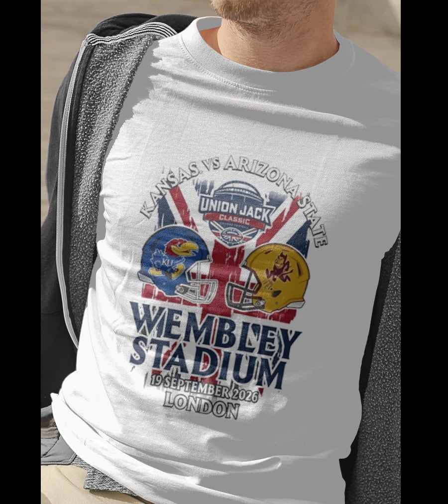Kansas Vs Arizona State Union Jack Classic Wembley Stadium 19 September 2026 London T-Shirt