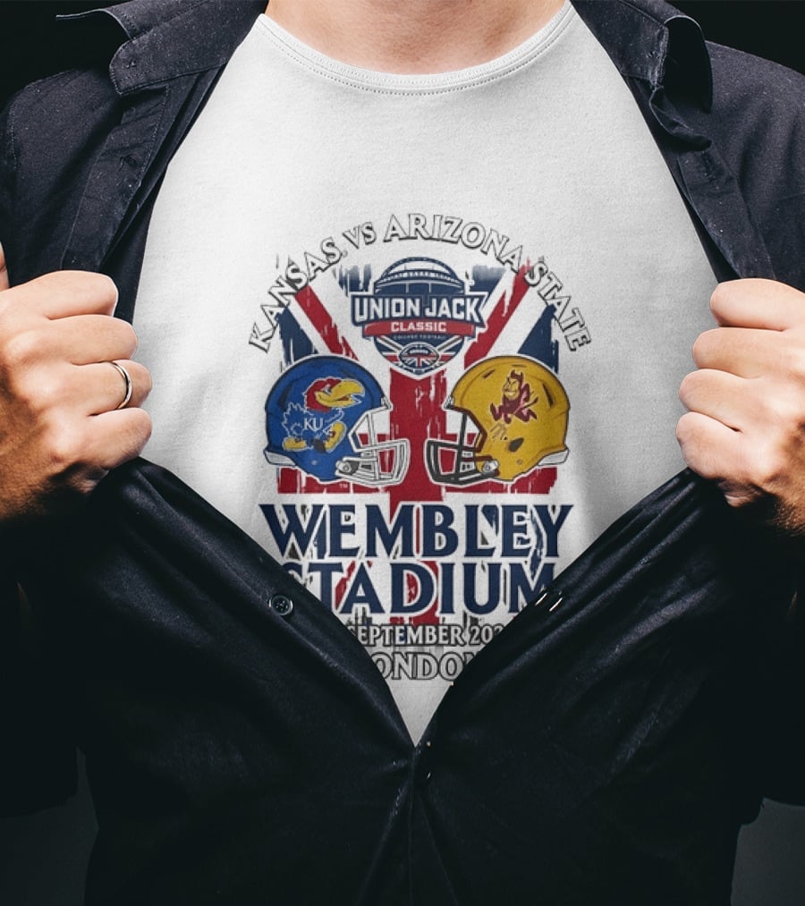 Kansas Vs Arizona State Union Jack Classic Wembley Stadium 19 September 2026 London T-Shirt