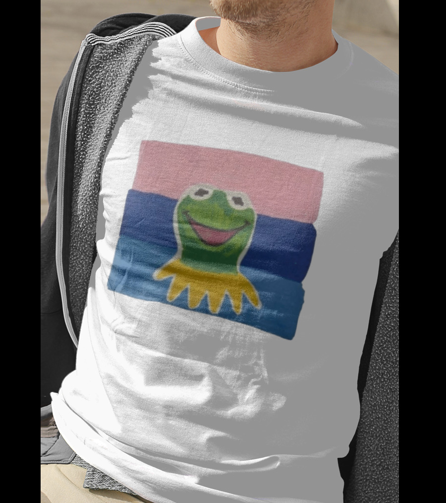 Kermit The Frog On Bisexual Pride Flag LGBTQ T-Shirt
