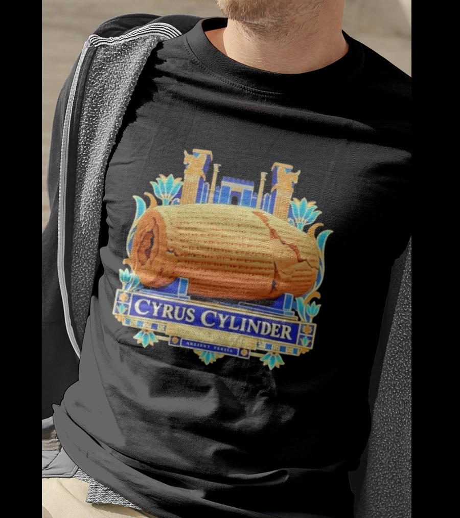 Cyrus Cylinder 6th Century BCE Iconic Ancient Persia Heritage T-Shirt