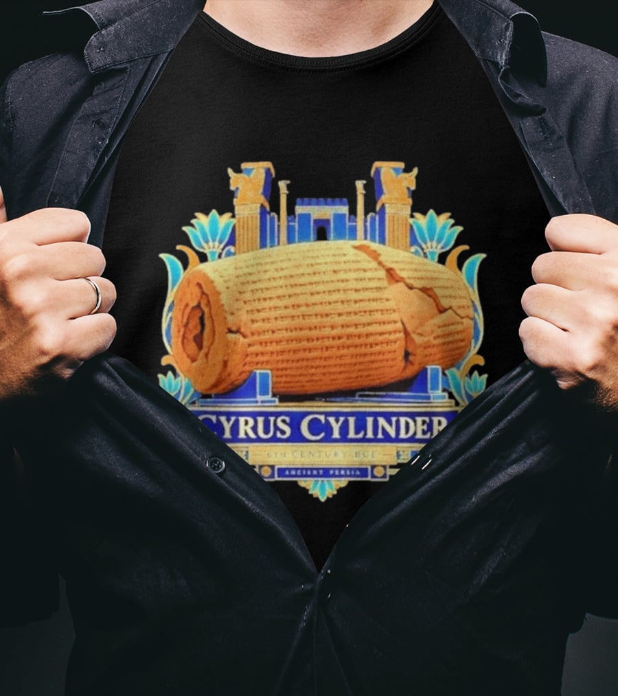 Cyrus Cylinder 6th Century BCE Iconic Ancient Persia Heritage T-Shirt