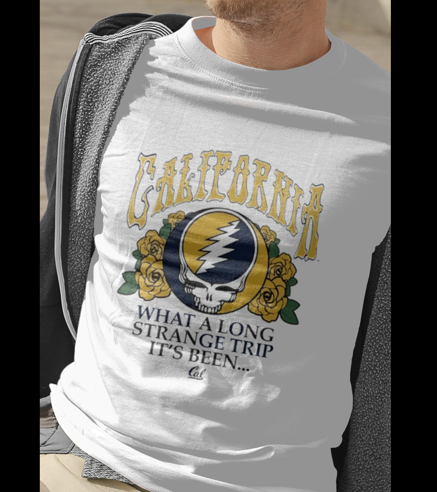 California Grateful Dead Steal Your Face Roses What A Long Strange Trip It's Been T-Shirt