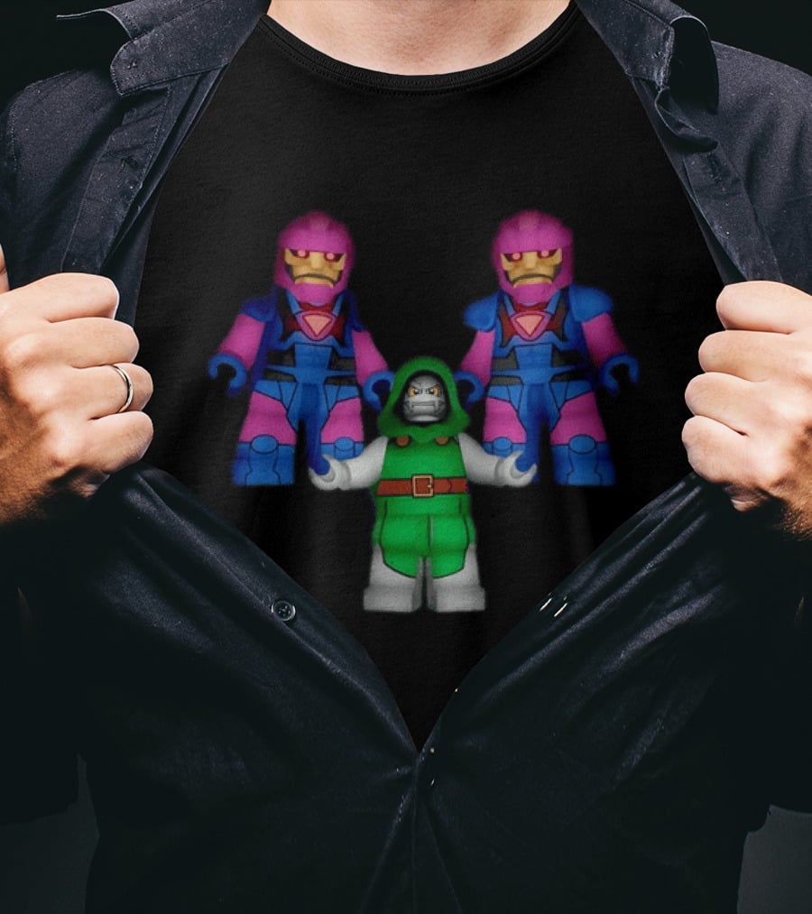 Doctor Doom With Sentinel Minifigures Trio Characters T-Shirt