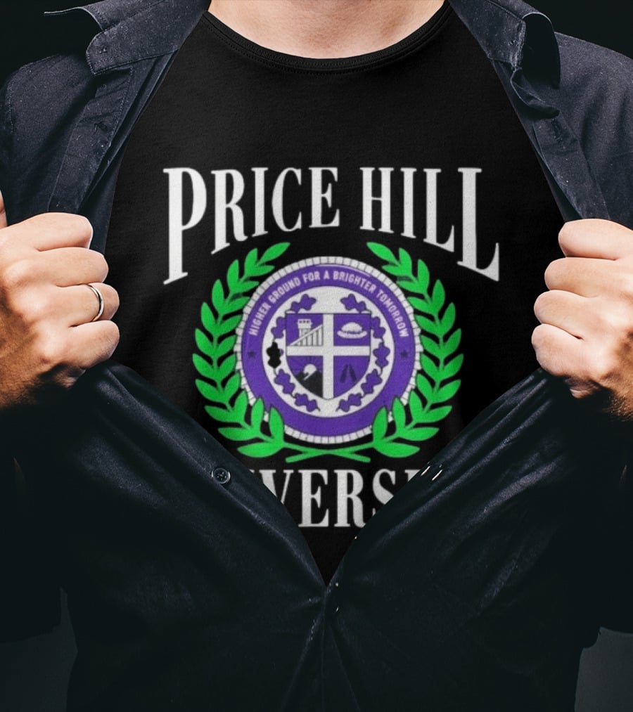 Price Hill University Higher Ground For A Brighter Tomorrow Crest T-Shirt