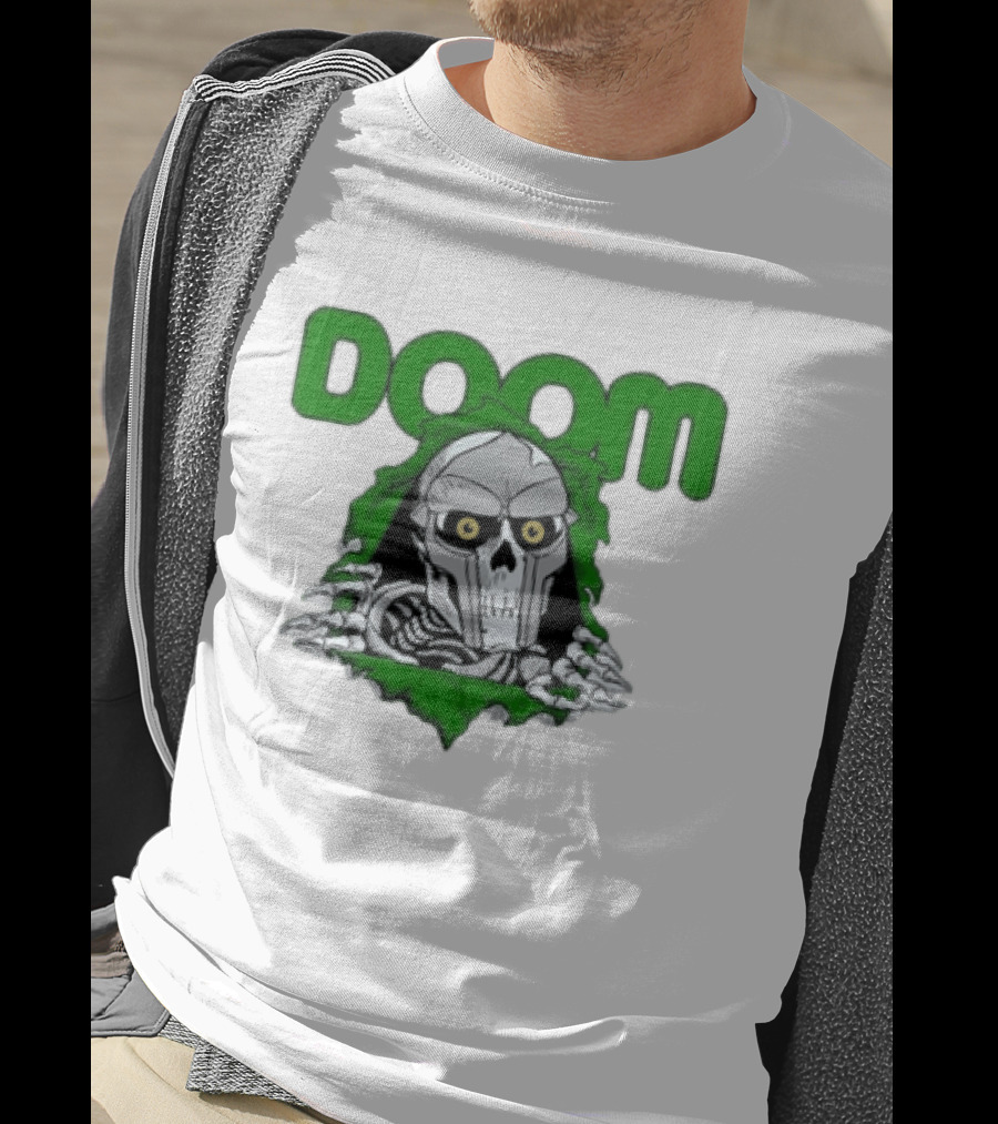 Doom Metal Face Skeleton Mask Hip Hop T-Shirt