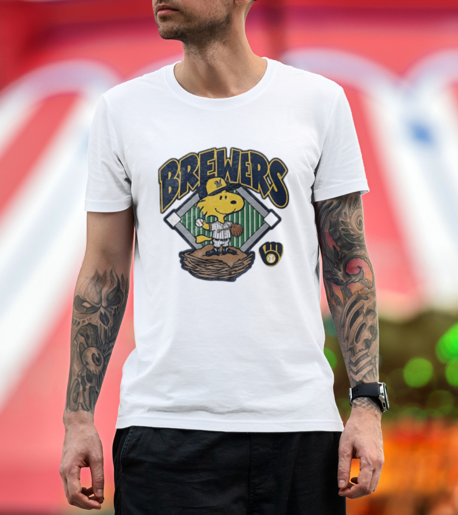 Brewers Snoopy Baseball Milwaukee Win Our Way T-Shirt