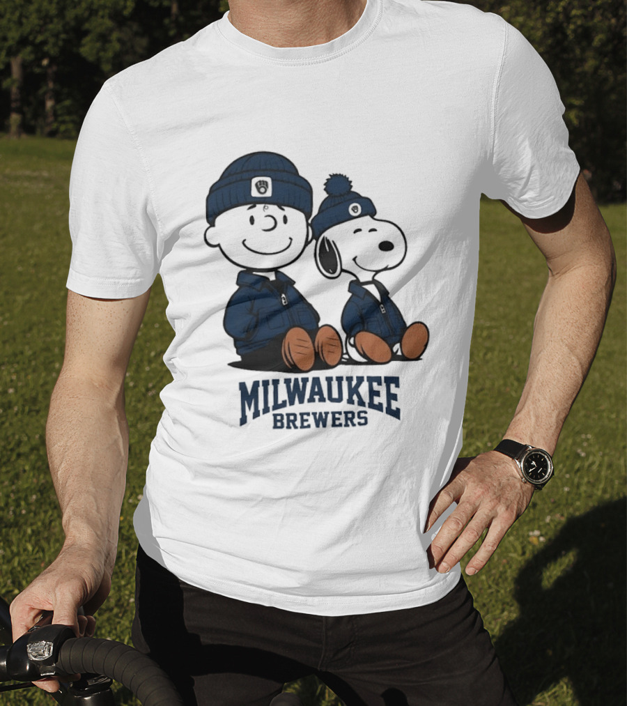 Milwaukee Brewers Charlie Brown Snoopy MLB Collaboration T-Shirt