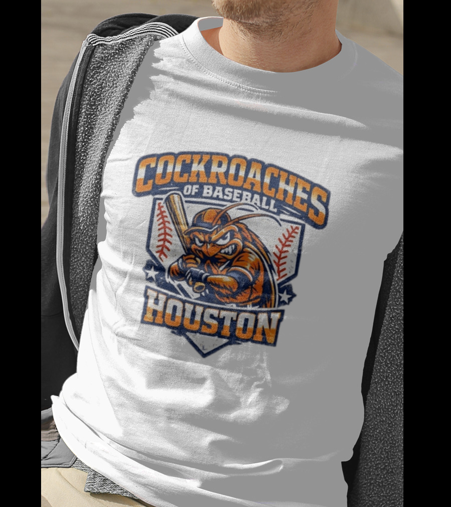 Cockroaches Of Baseball Houston Batting Mascot Baseball T-Shirt