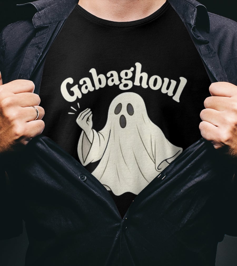 Gabaghoul Italian Ghost With Hand Gesture Spooky Humor T-Shirt