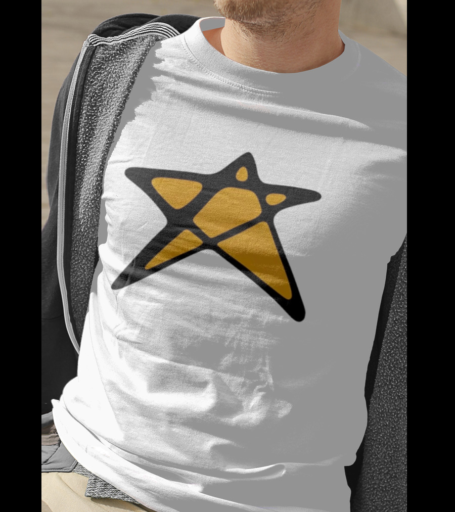 Orange Star Shape Unique Abstract T-Shirt