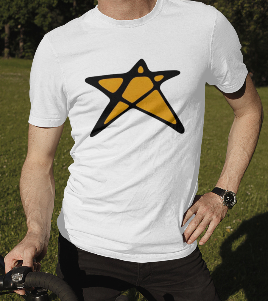 Orange Star Shape Unique Abstract T-Shirt