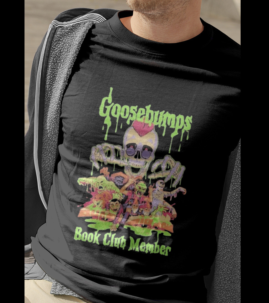 Goosebumps Book Club Member Skull Zombies RL Stine Horror T-Shirt