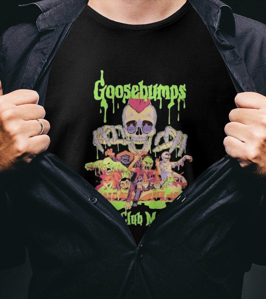 Goosebumps Book Club Member Skull Zombies RL Stine Horror T-Shirt
