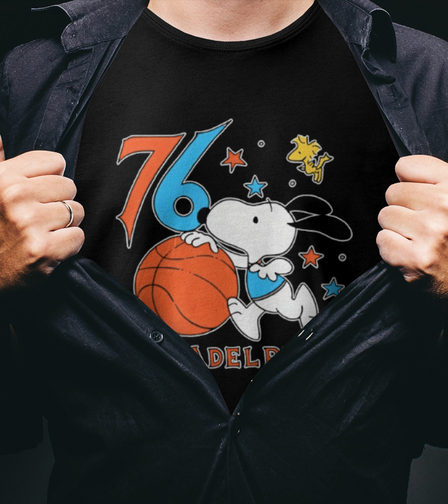 76 Philadelphia Snoopy Basketball Peanuts T-Shirt