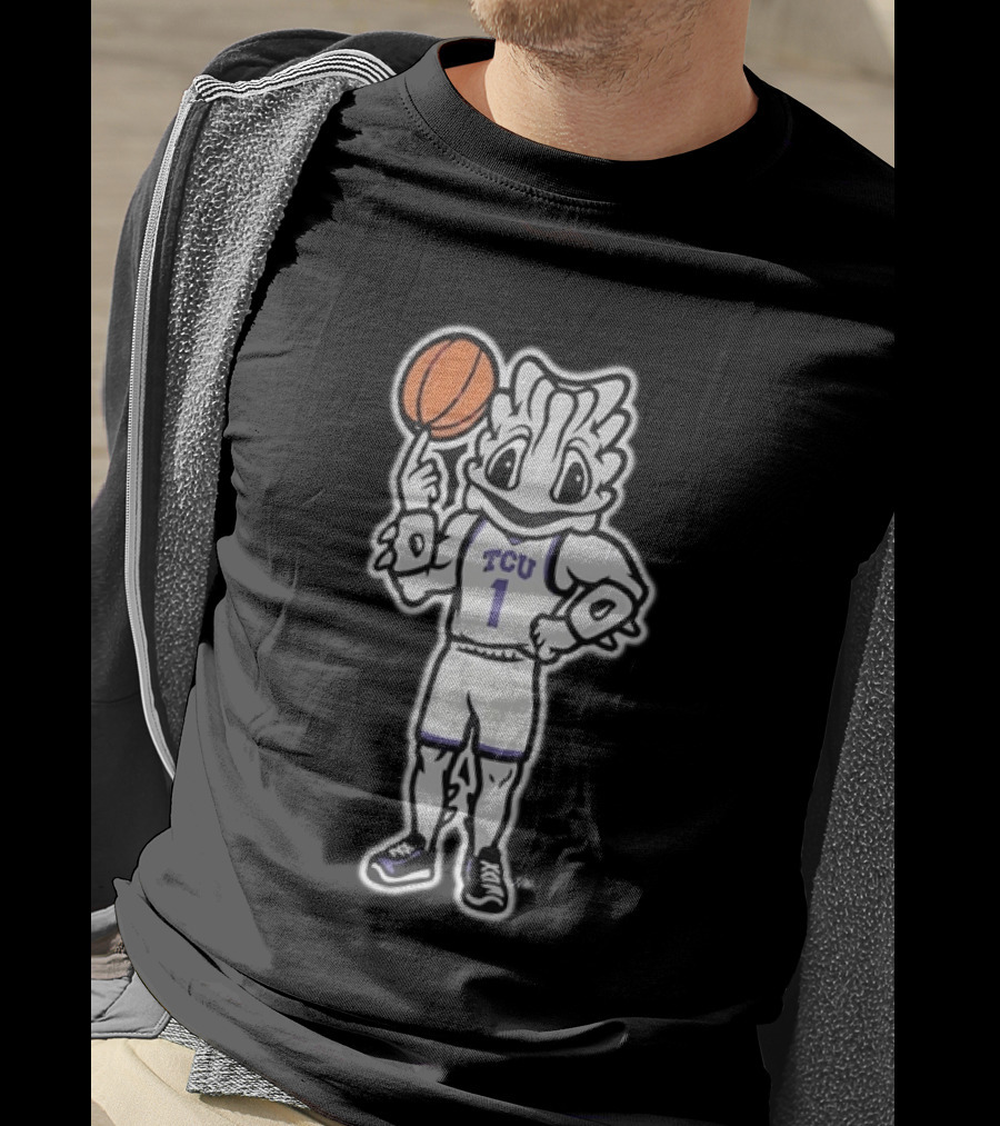 TCU Horned Frogs Basketball Mascot Purple Jersey Number 1 T-Shirt
