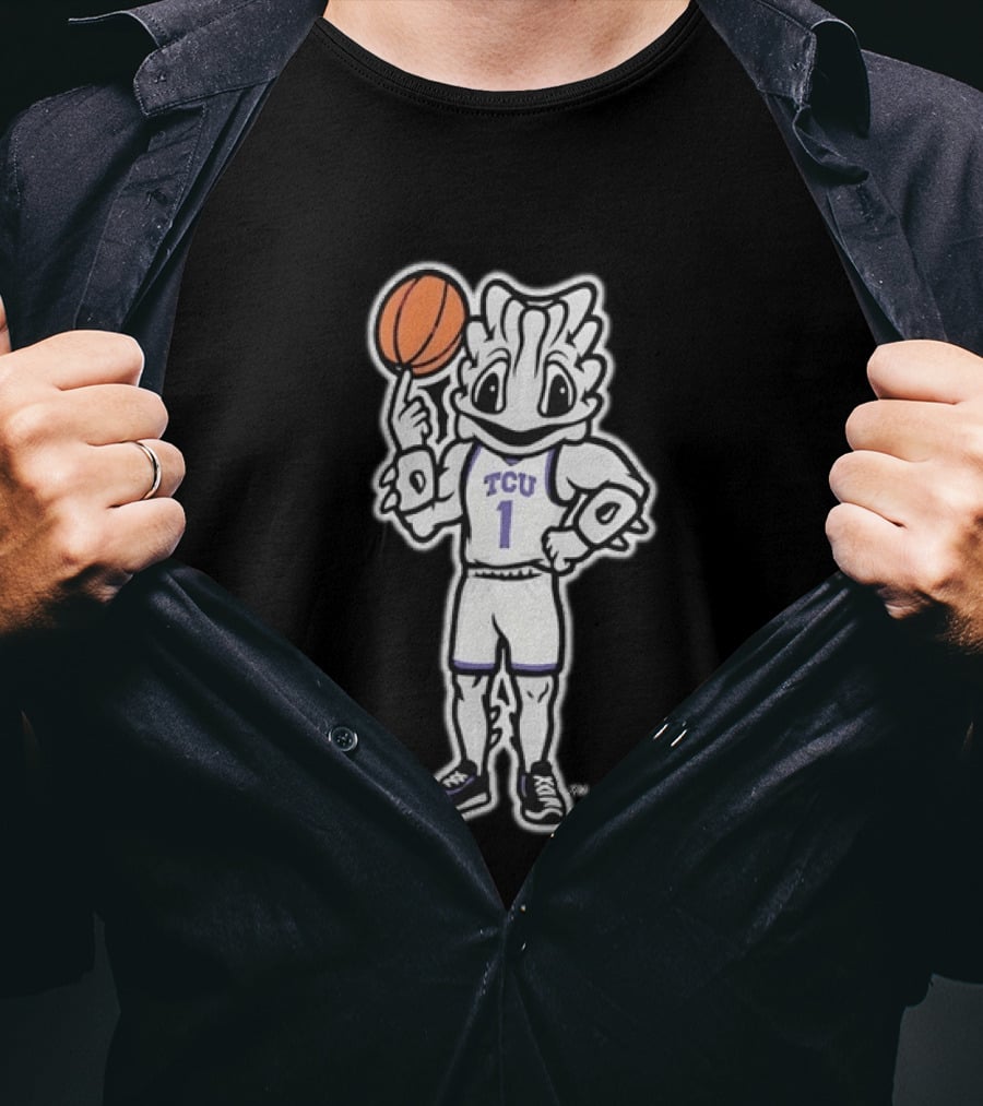 TCU Horned Frogs Basketball Mascot Purple Jersey Number 1 T-Shirt