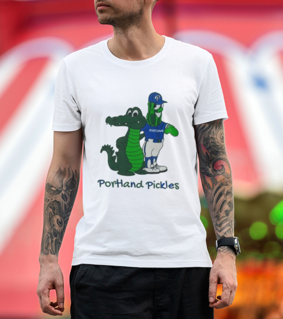 Portland Pickles And Gator Baseball Team Mascots T-Shirt